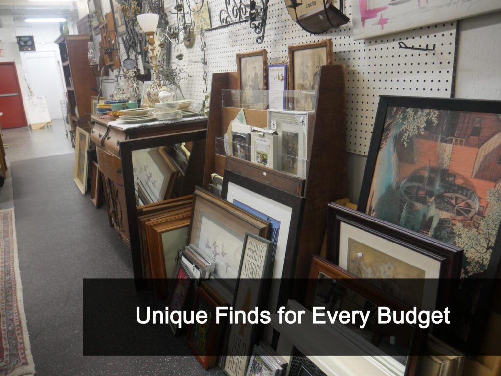 Pictures frames and canvases for sale at San Juan Bautista Thrift Store in Lancaster, Pa.